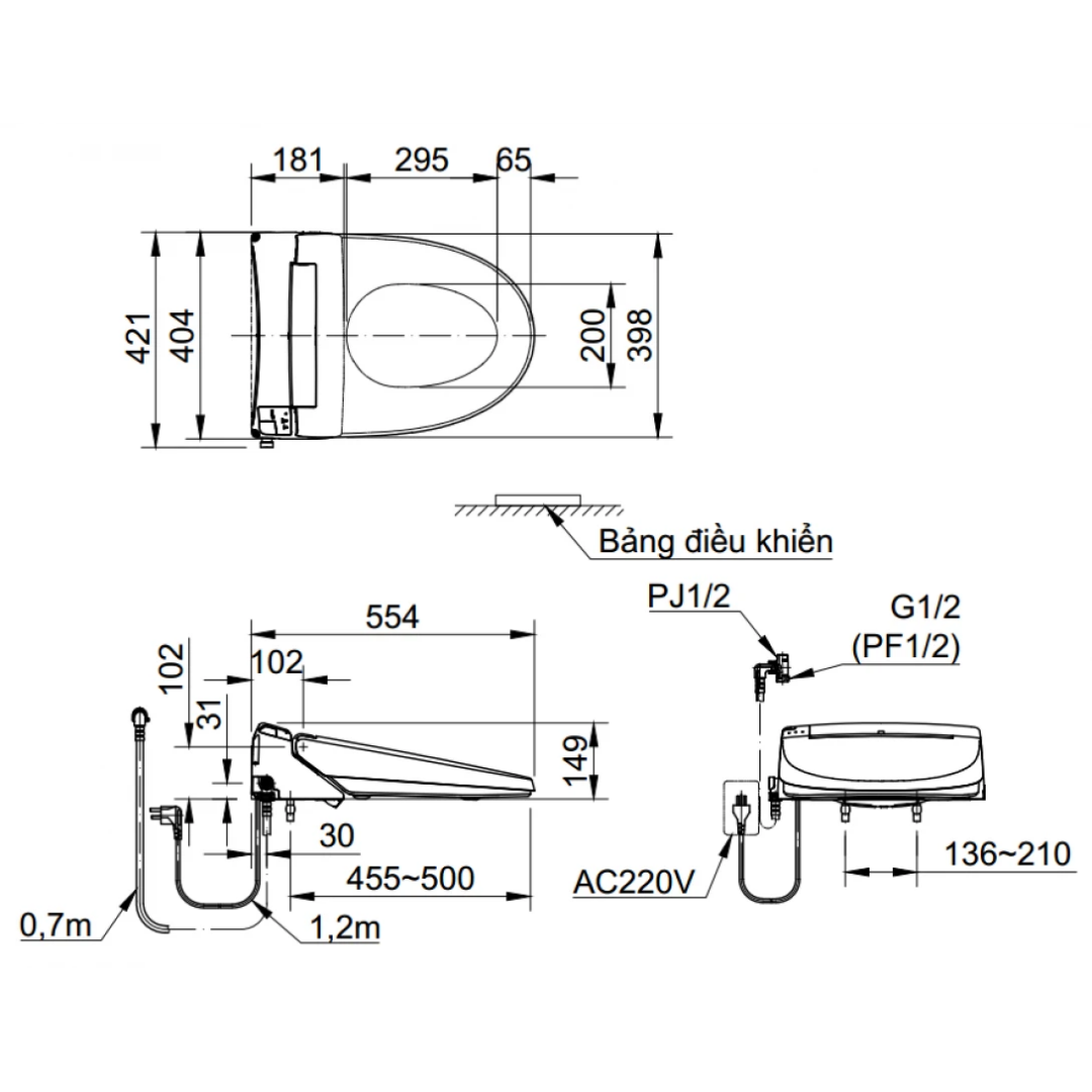 Nắp Bồn Cầu Điện tử INAX CW-KA22AVN