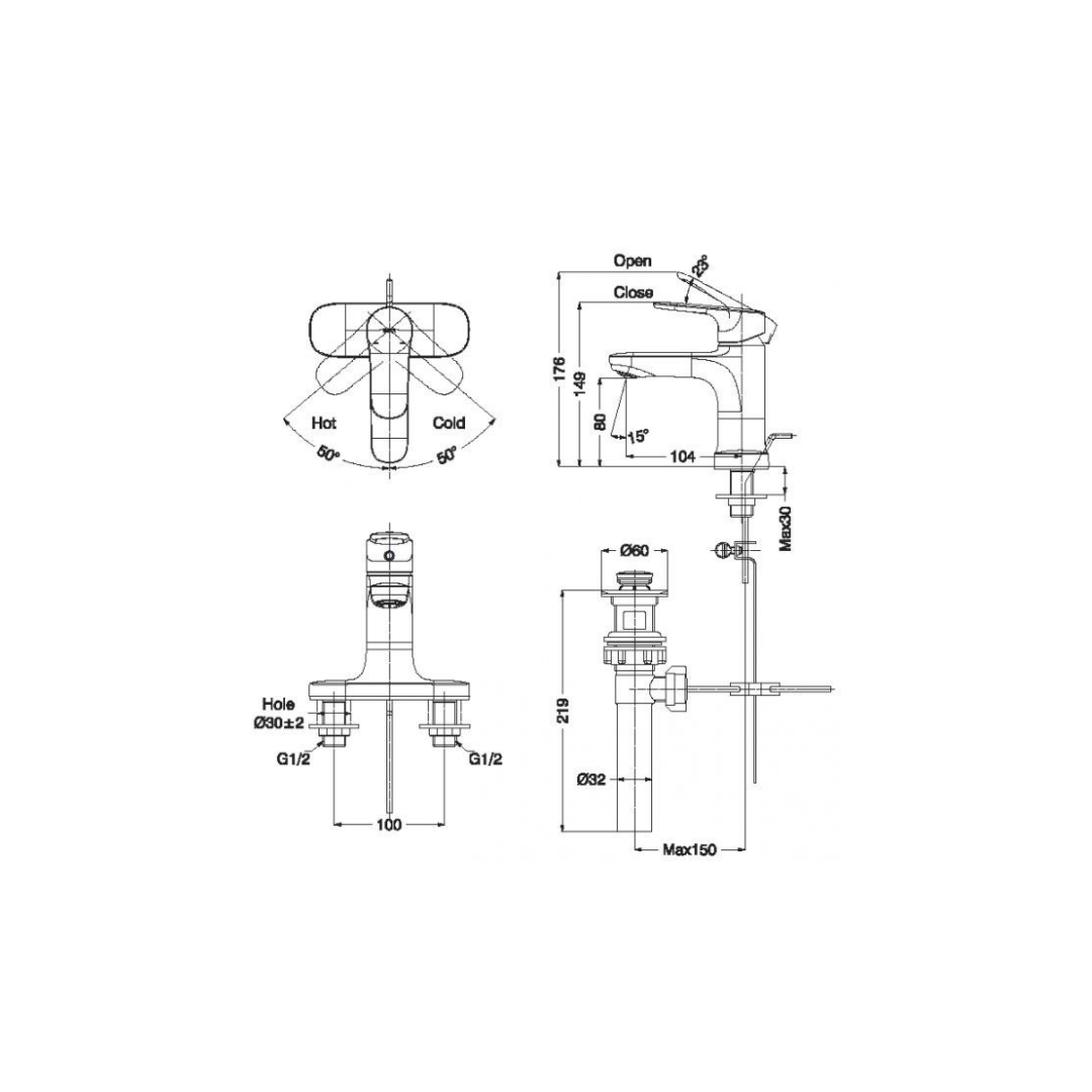 Vòi Lavabo Nóng Lạnh INAX LFV-1401S
