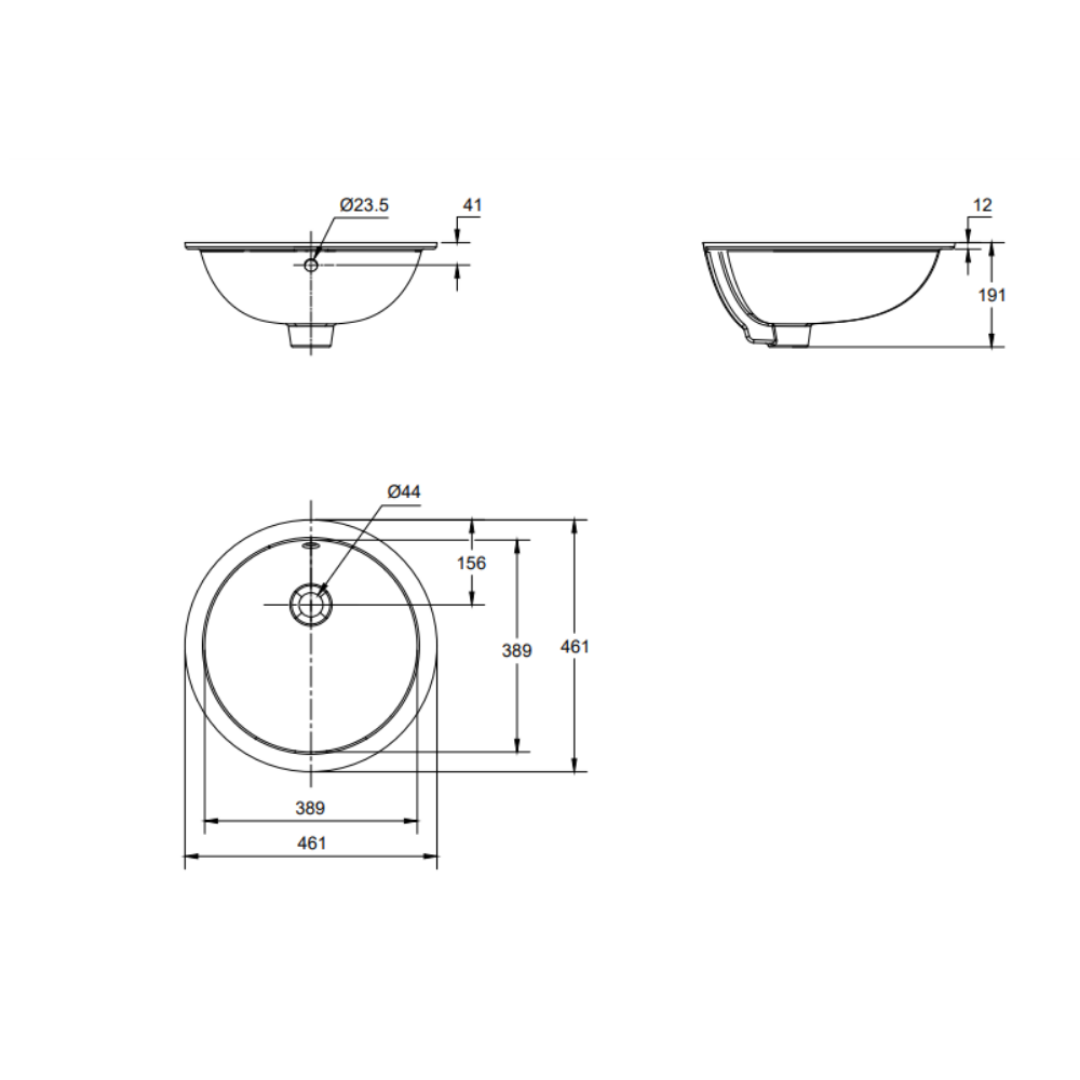 Chậu Lavabo Âm Bàn American Standard 0433-WT