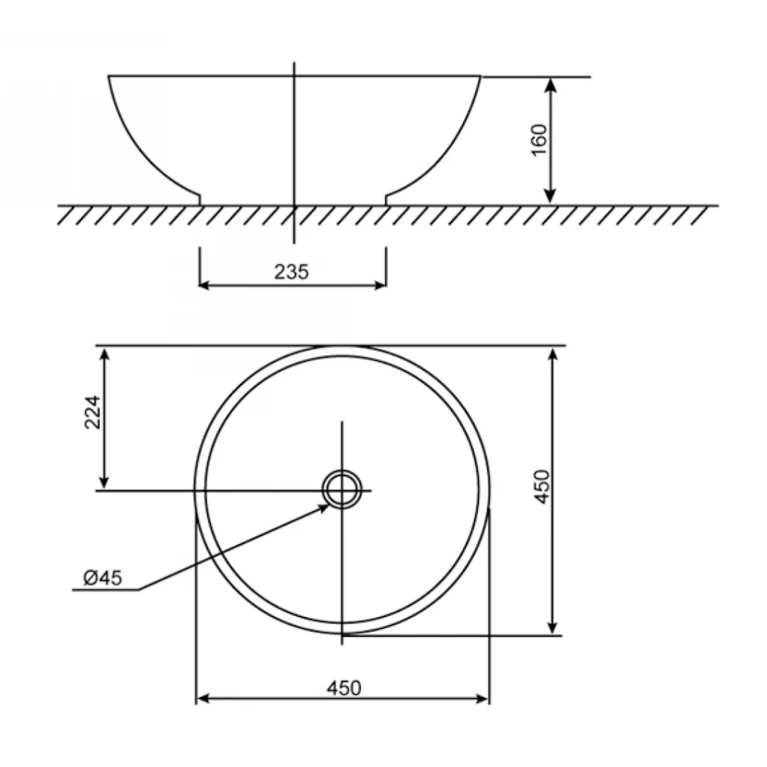 Chậu Lavabo Đặt Bàn American Standard 0500-WT