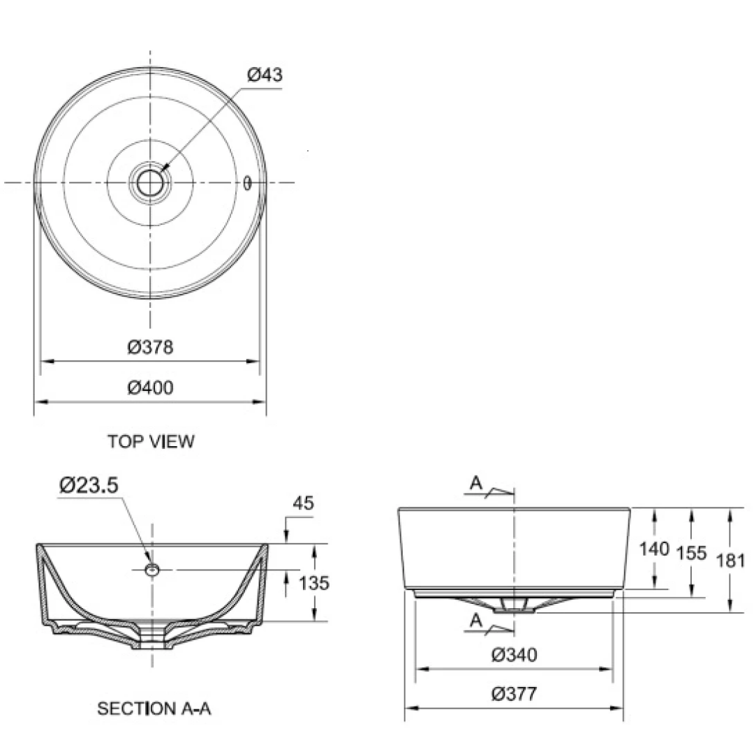 Chậu Lavabo Đặt Bàn American Standard 0509-WT