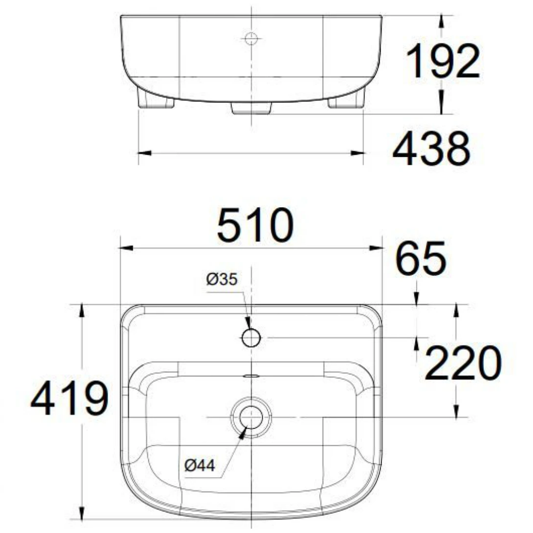 Chậu Lavabo Bán Âm American Standard 0533-WT