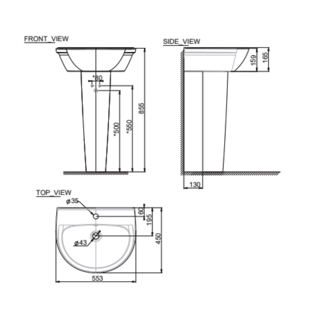 Chậu Lavabo Treo Tường American Standard 0953-WT