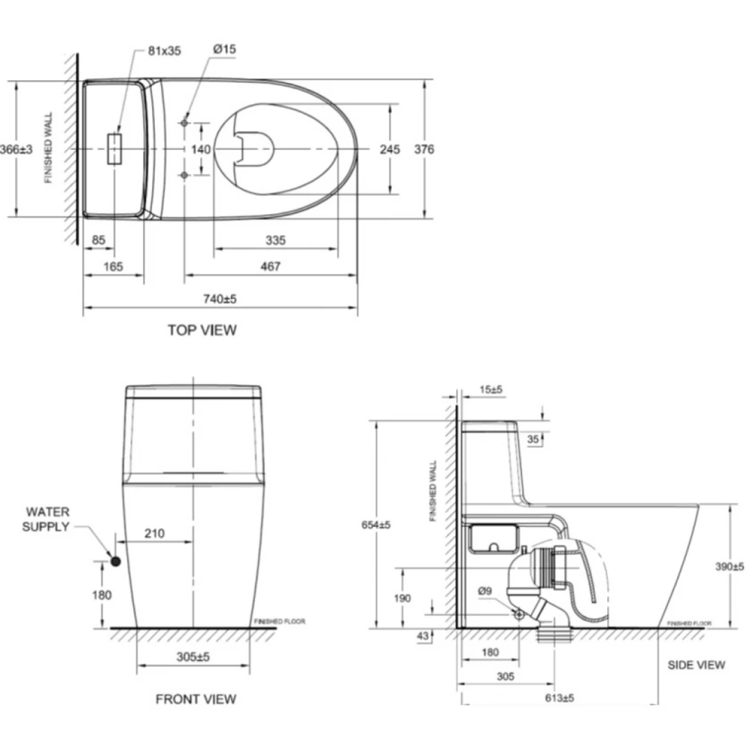 Bồn Cầu 01 Khối American Standard 2007-WT