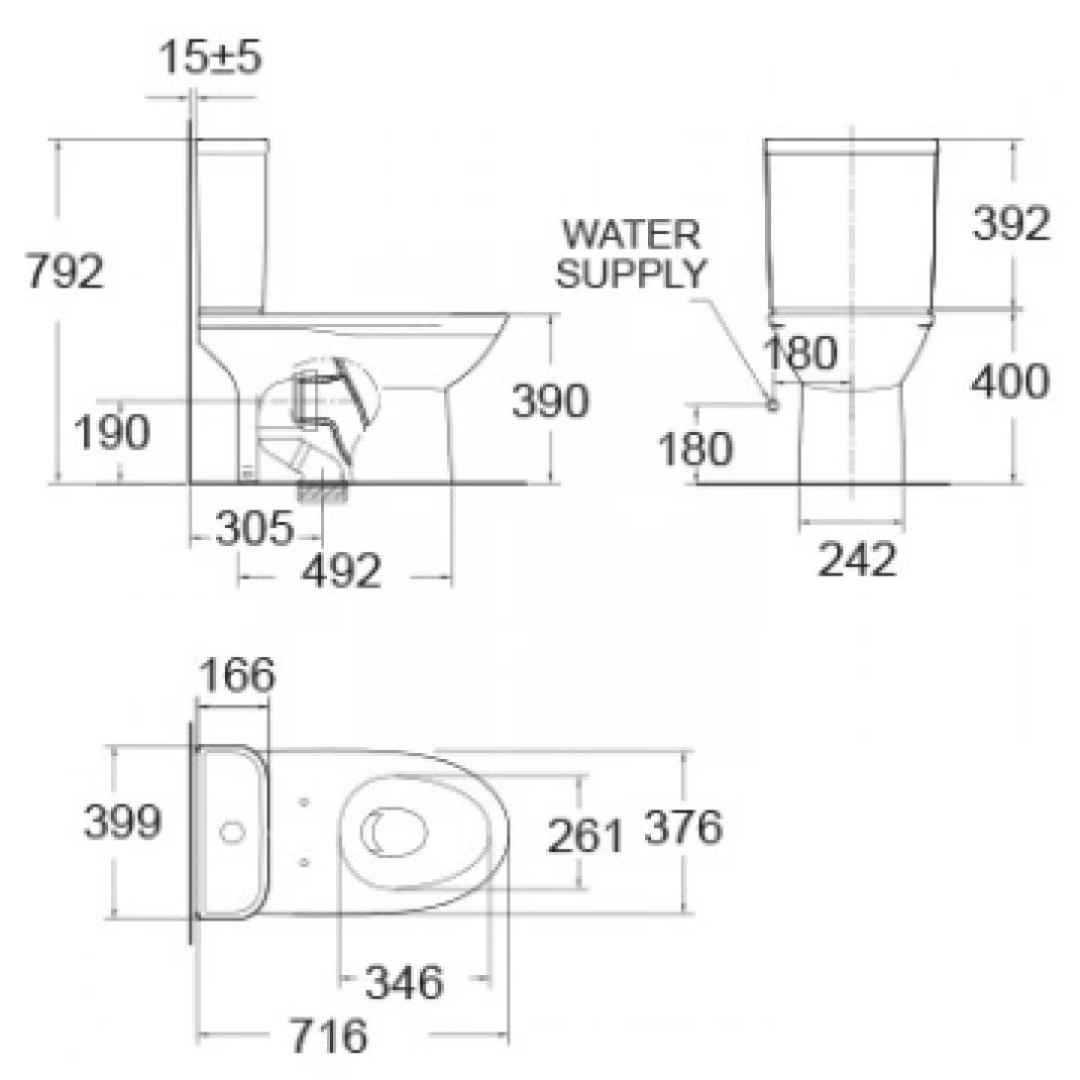 Bồn Cầu 02 Khối American Standard 2630-WT