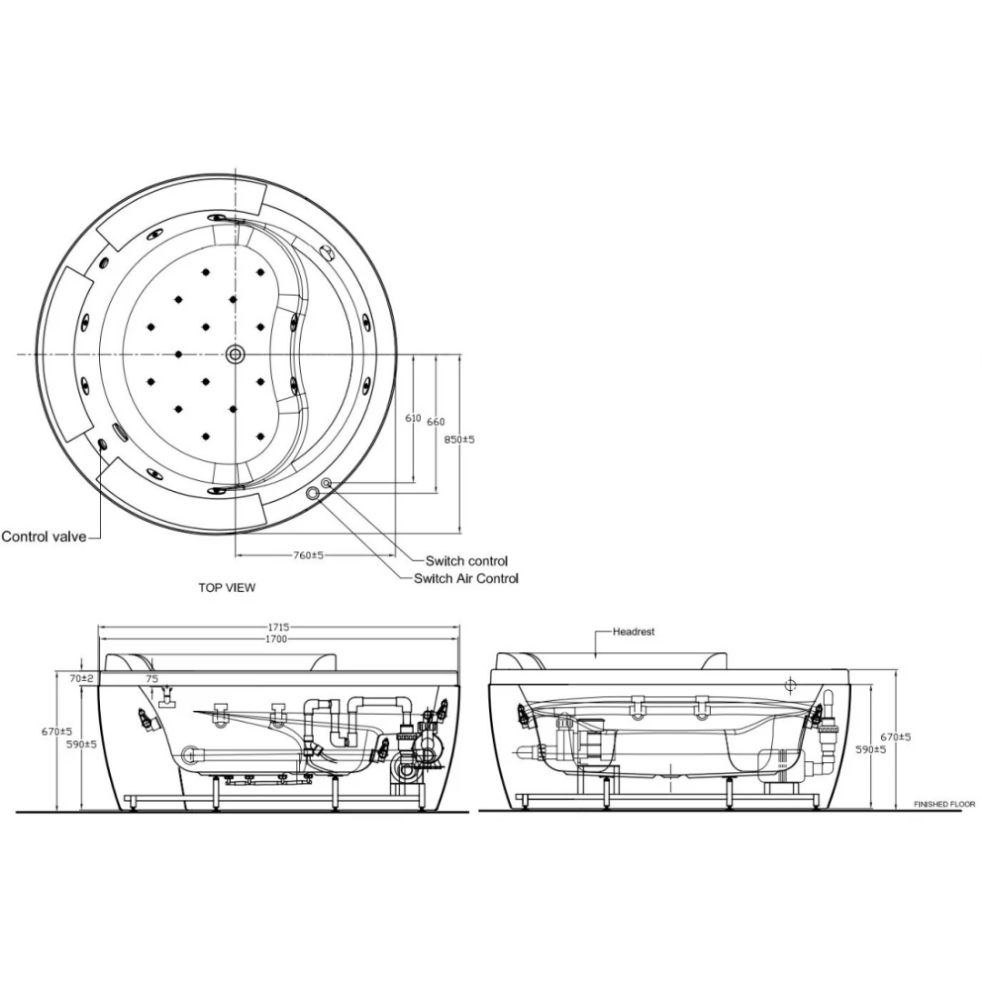 Bồn Tắm Massage American Standard 70212100-WT