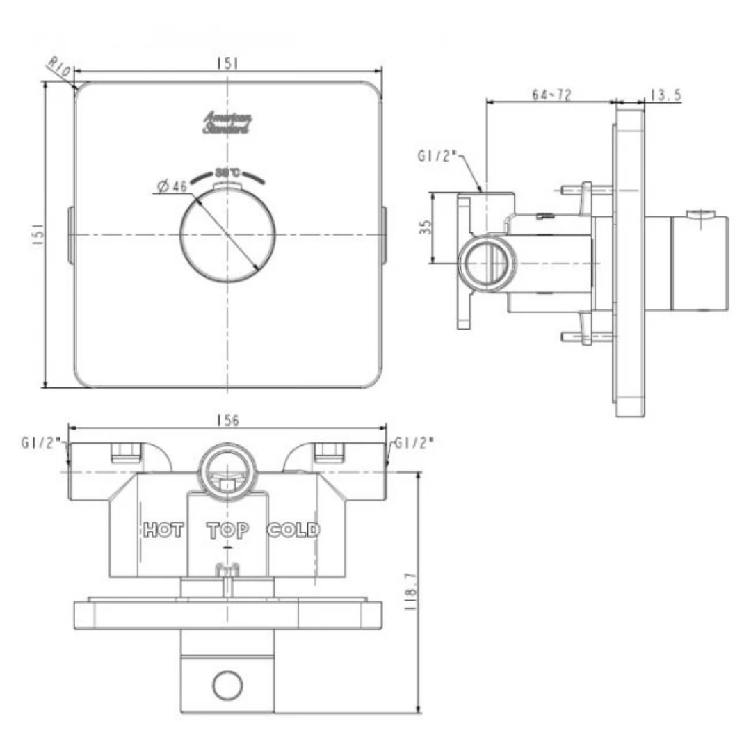 Bộ Trộn Nhiệt Độ American Standard FFAS0930 Âm Tường