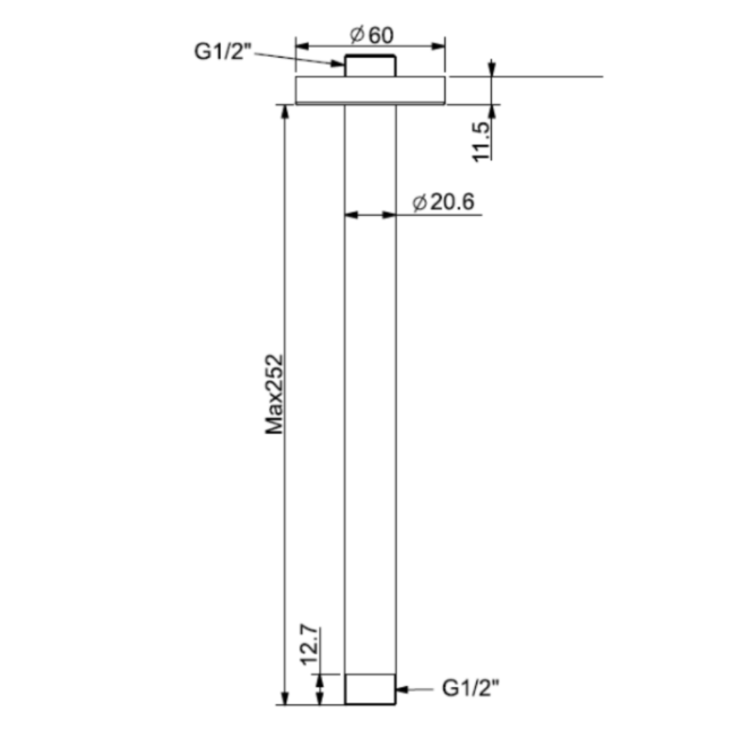 Thanh Nối Đầu Sen American Standard FFAS9908MB Màu Đen