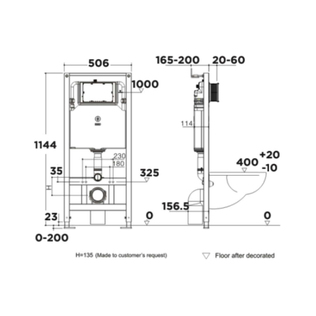 Két Nước American Standard G3004A Âm Tường