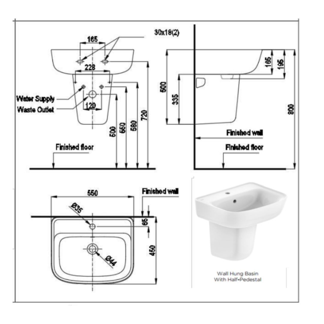 Chậu Lavabo Treo Tường American Standard LOVEN VF-0262