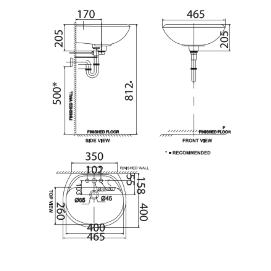 Chậu Lavabo Treo Tường American Standard Gala VF-0940