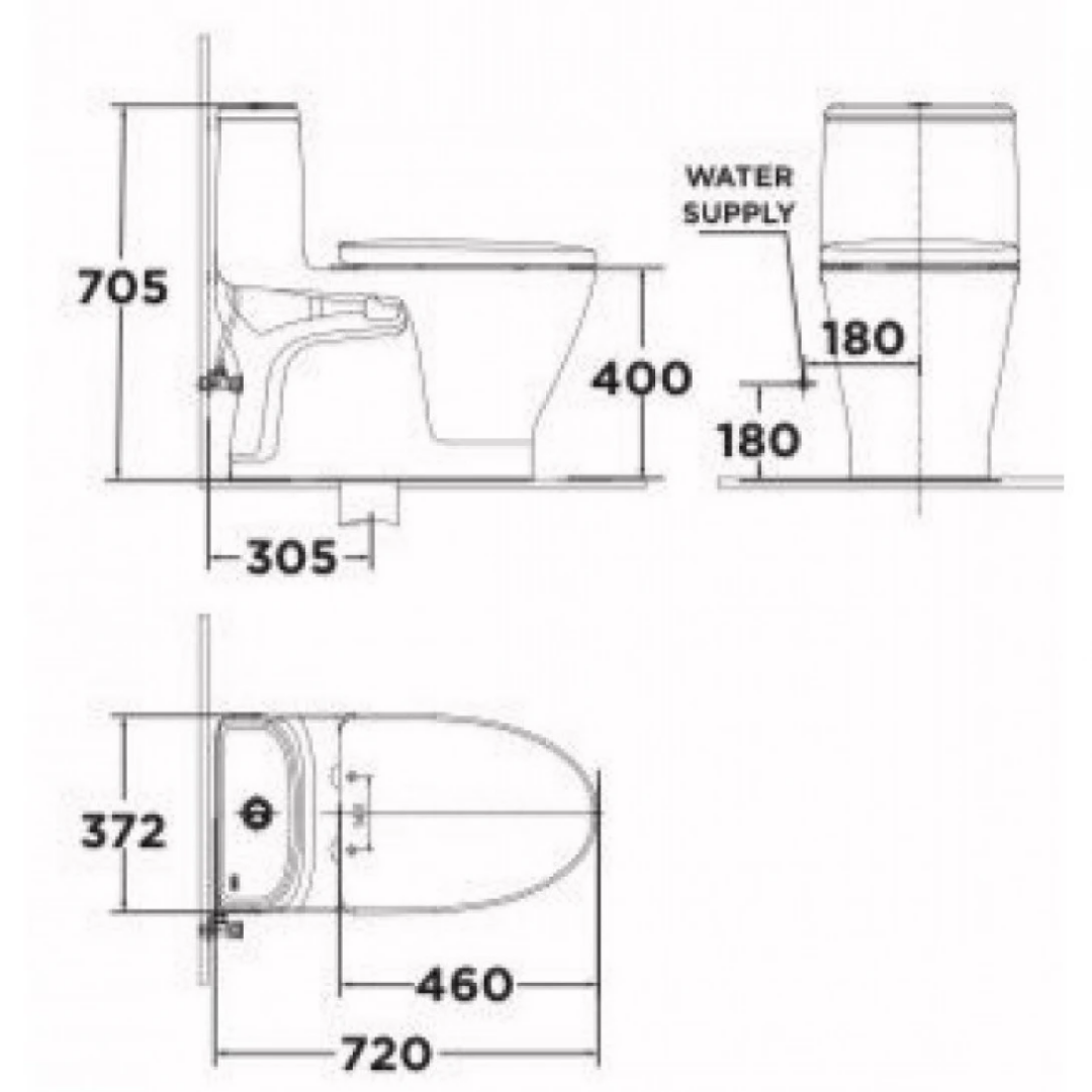 Bồn Cầu American Standard VF-1863PL Nắp Rửa Điện Tử WP-7SL1