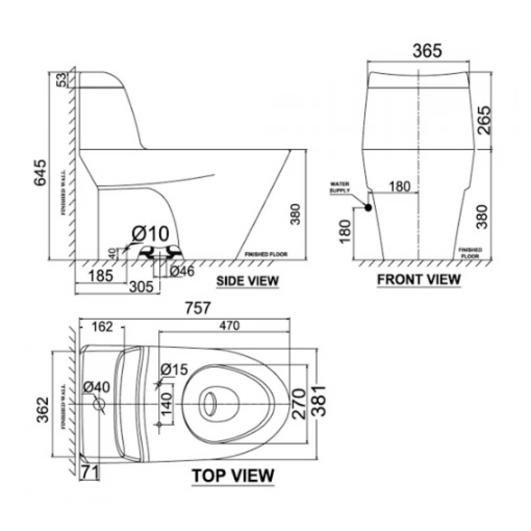 Bồn Cầu 01 Khối American Standard VF-2010