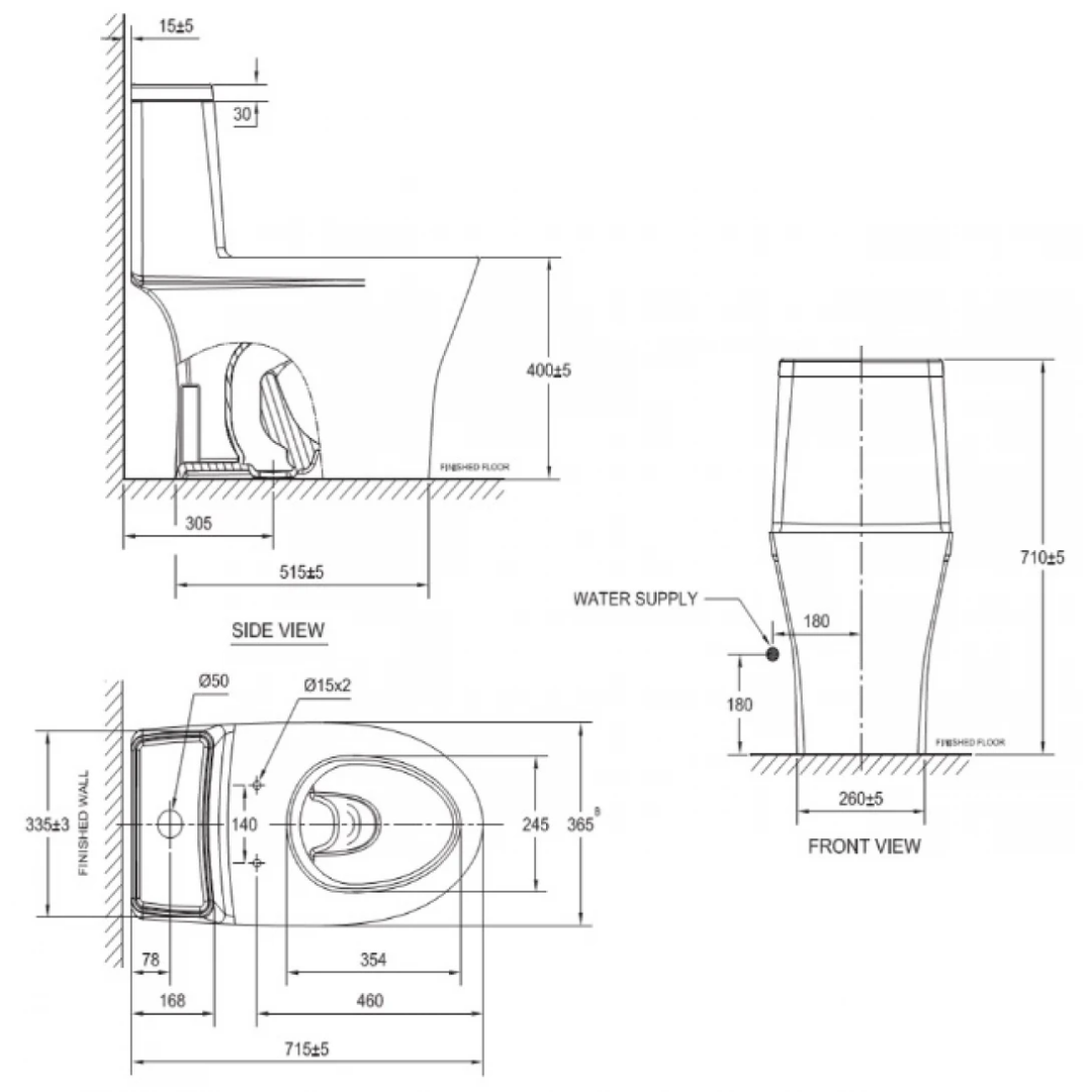 Bồn Cầu 01 Khối American Standard VF-2530