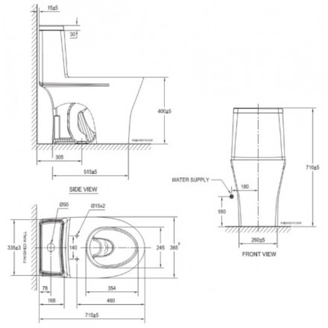 Bồn Cầu 01 Khối American Standard VF-2530S Nắp Rửa Cơ