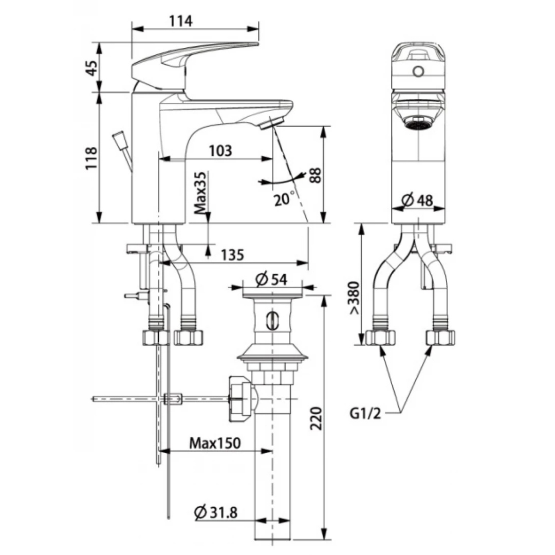 Vòi Lavabo Nóng Lạnh American Standard WF-0901