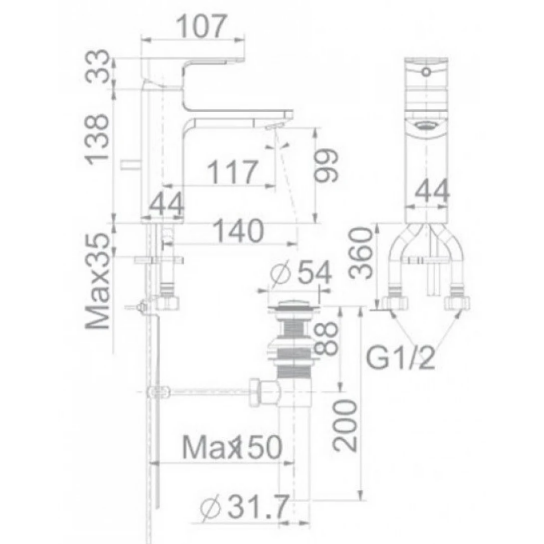 Vòi Lavabo Nóng Lạnh American Standard WF-1301BHG Màu Xám