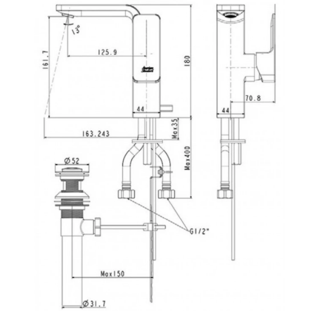 Vòi Lavabo Nóng Lạnh American Standard WF-1305CS Màu Vàng Bóng