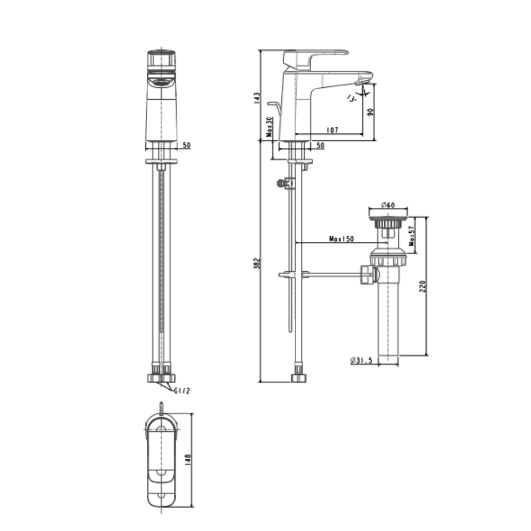 Vòi Lavabo Nóng Lạnh American Standard LOVEN WF-1M01