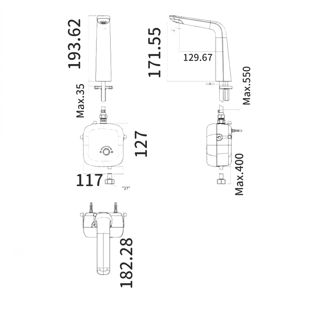 Vòi Lavabo Cảm Ứng American Standard WF-3009 Cổ Trung