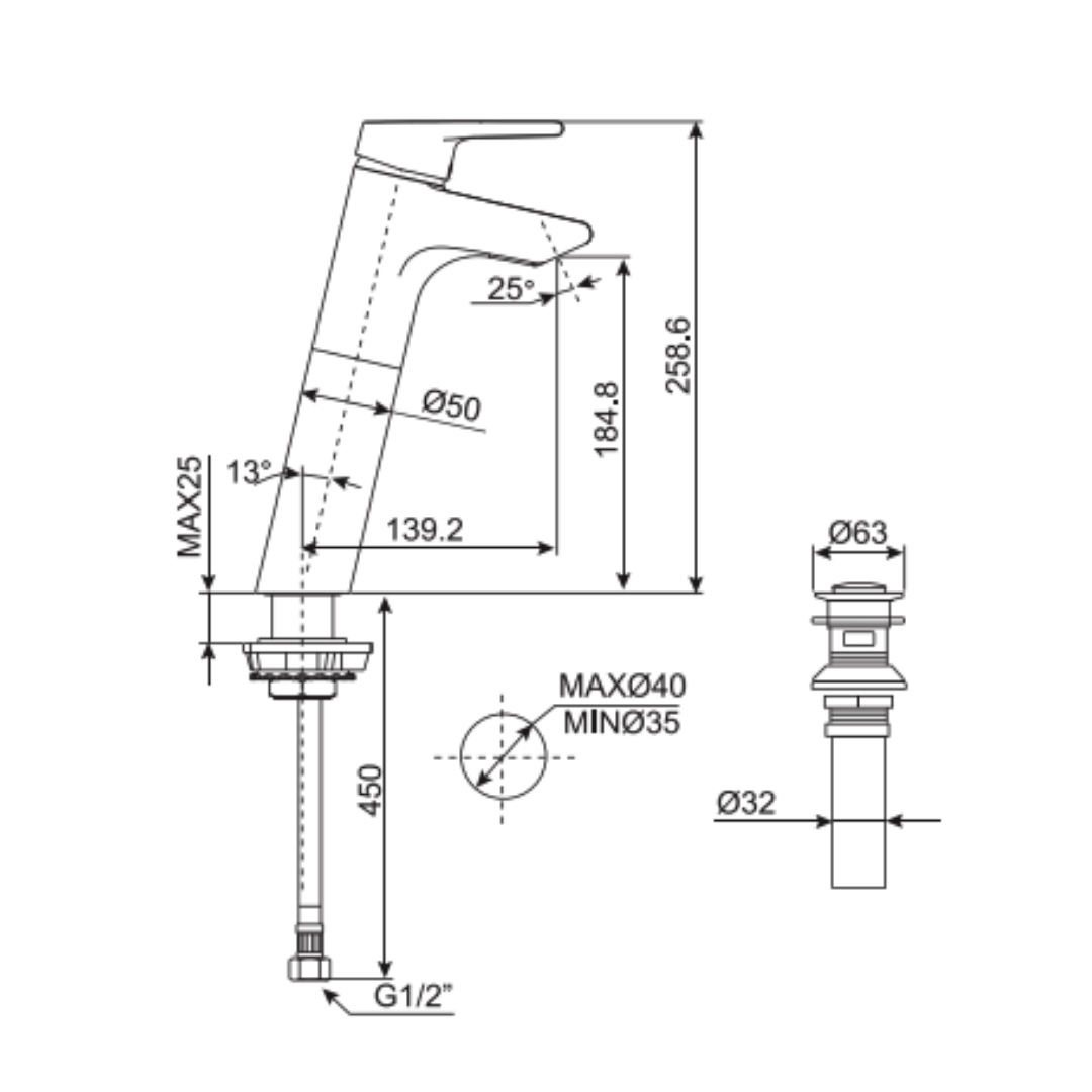 Vòi Lavabo Nóng Lạnh American Standard Active WF-3902