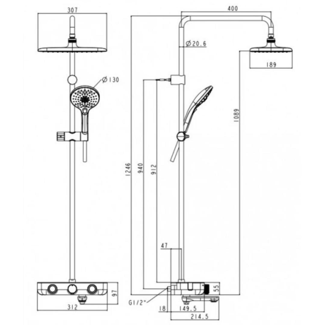 Sen Cây Nhiệt Độ American Standard WF-4956MB Màu Đen