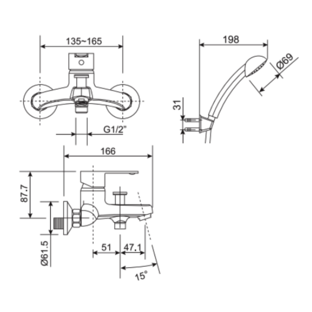 Vòi Sen Nóng Lạnh American Standard WF-6511