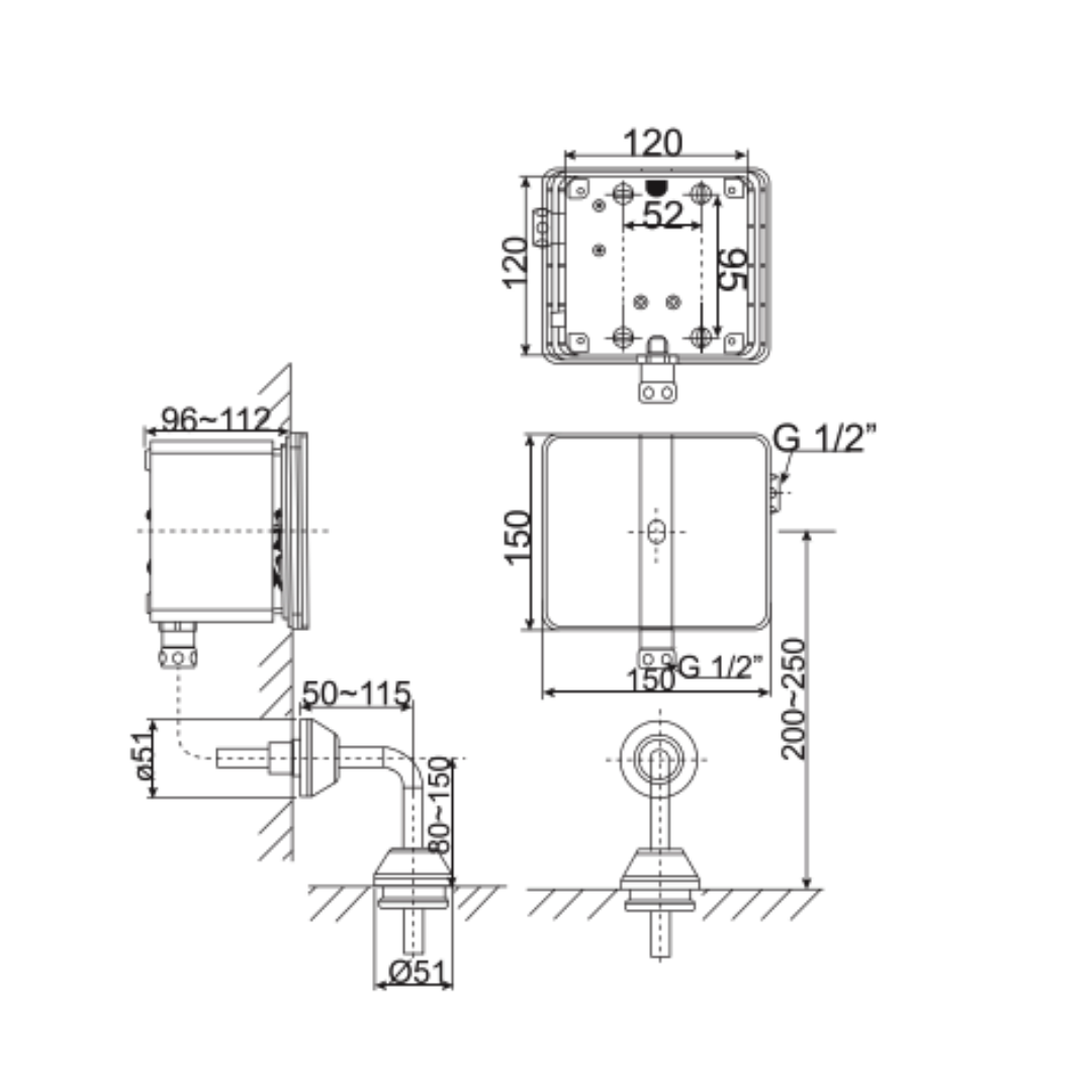 Van Cảm Ứng Bồn Tiểu American Standard WF-8604