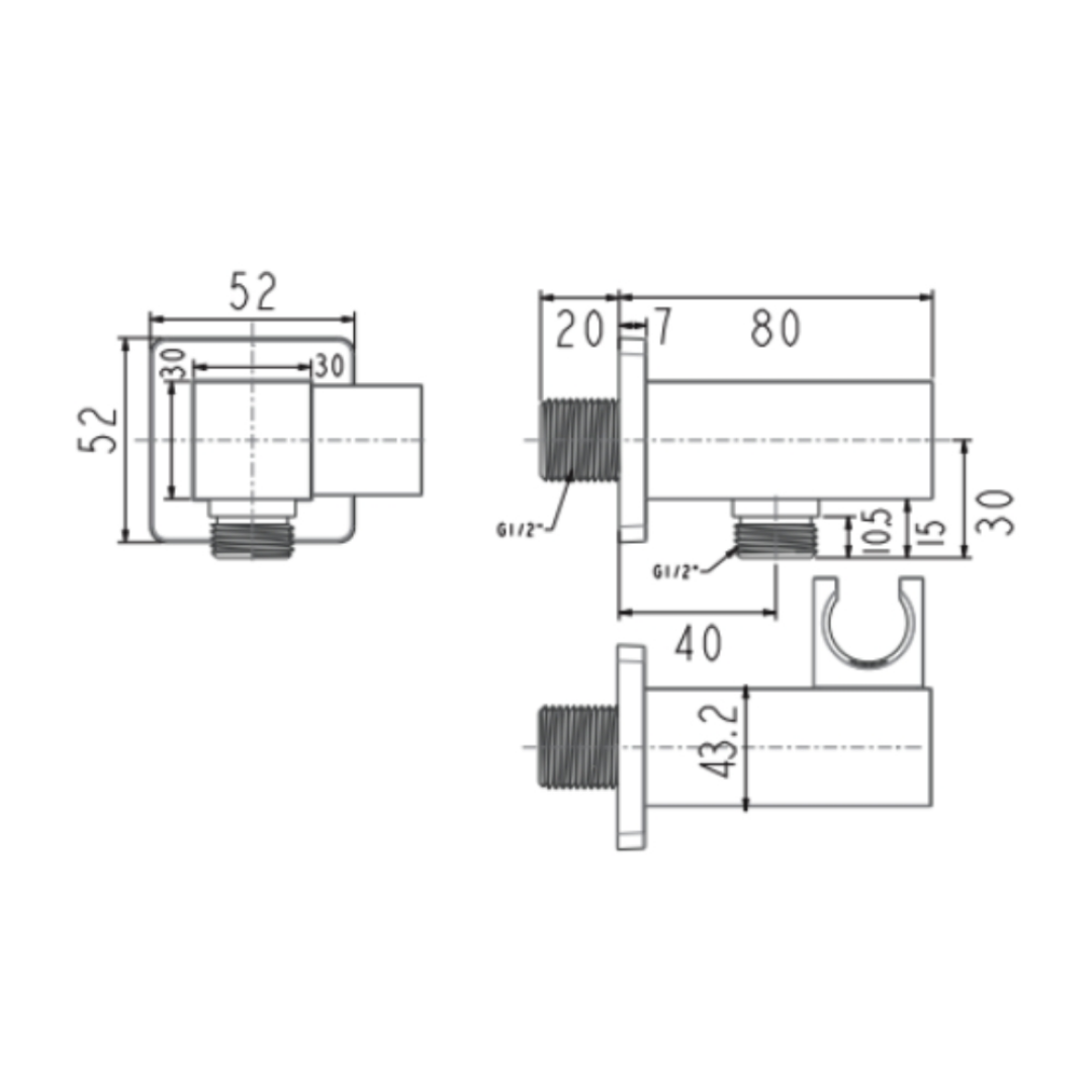 Gác Sen American Standard WF-9143BHG Vuông Màu Ghi