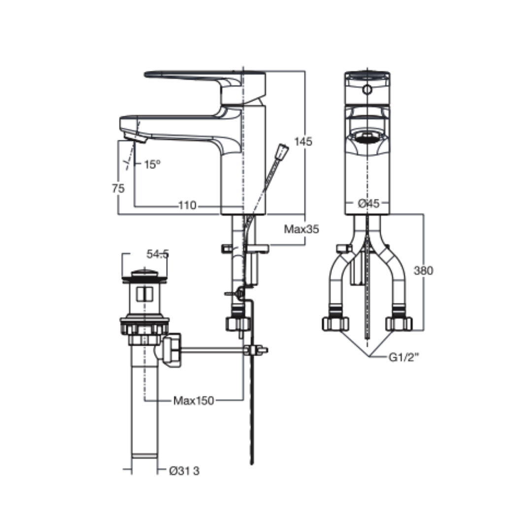 Vòi Lavabo Nóng Lạnh American Standard WF-B201