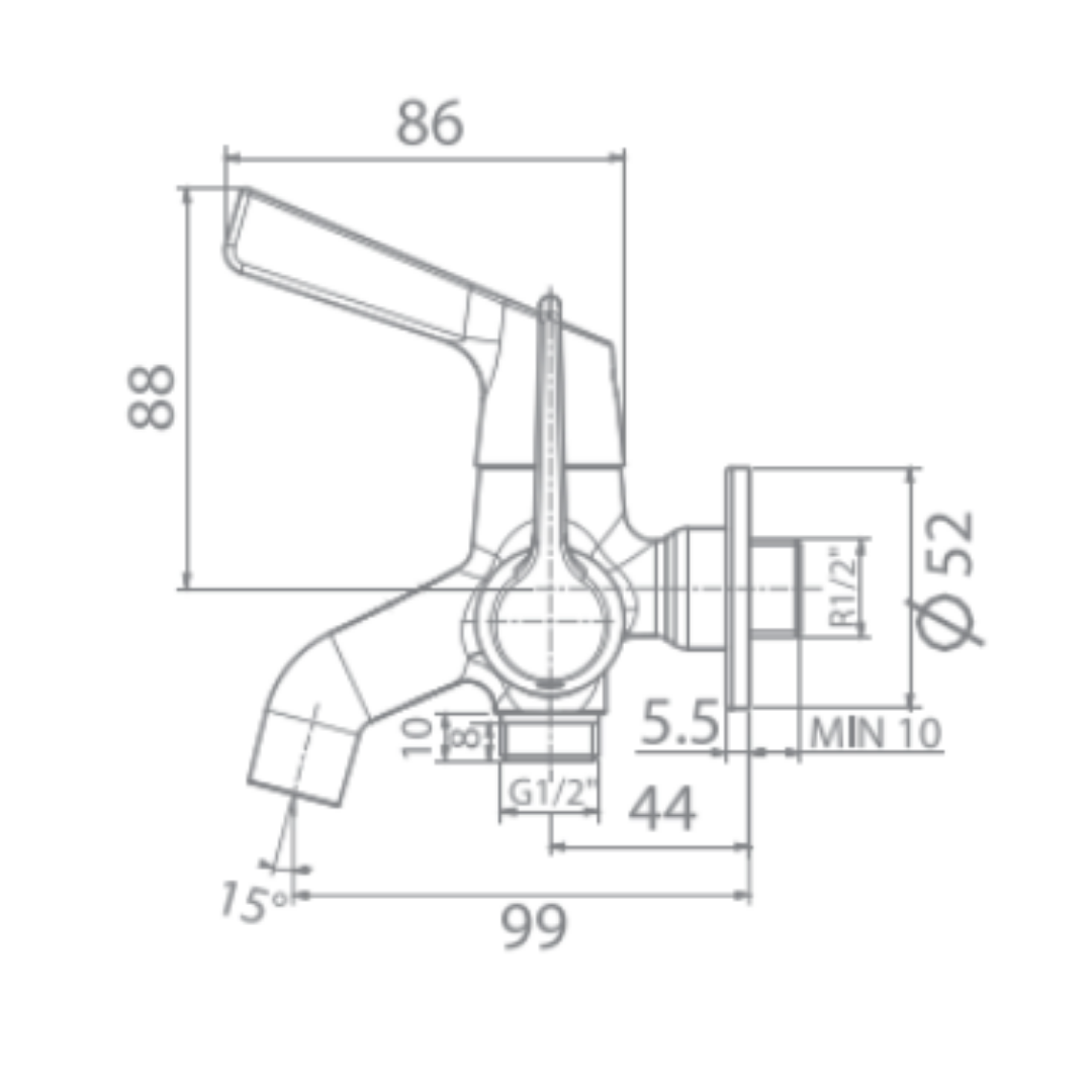 Vòi Lavabo Lạnh American Standard WF-T603 Gắn Tường