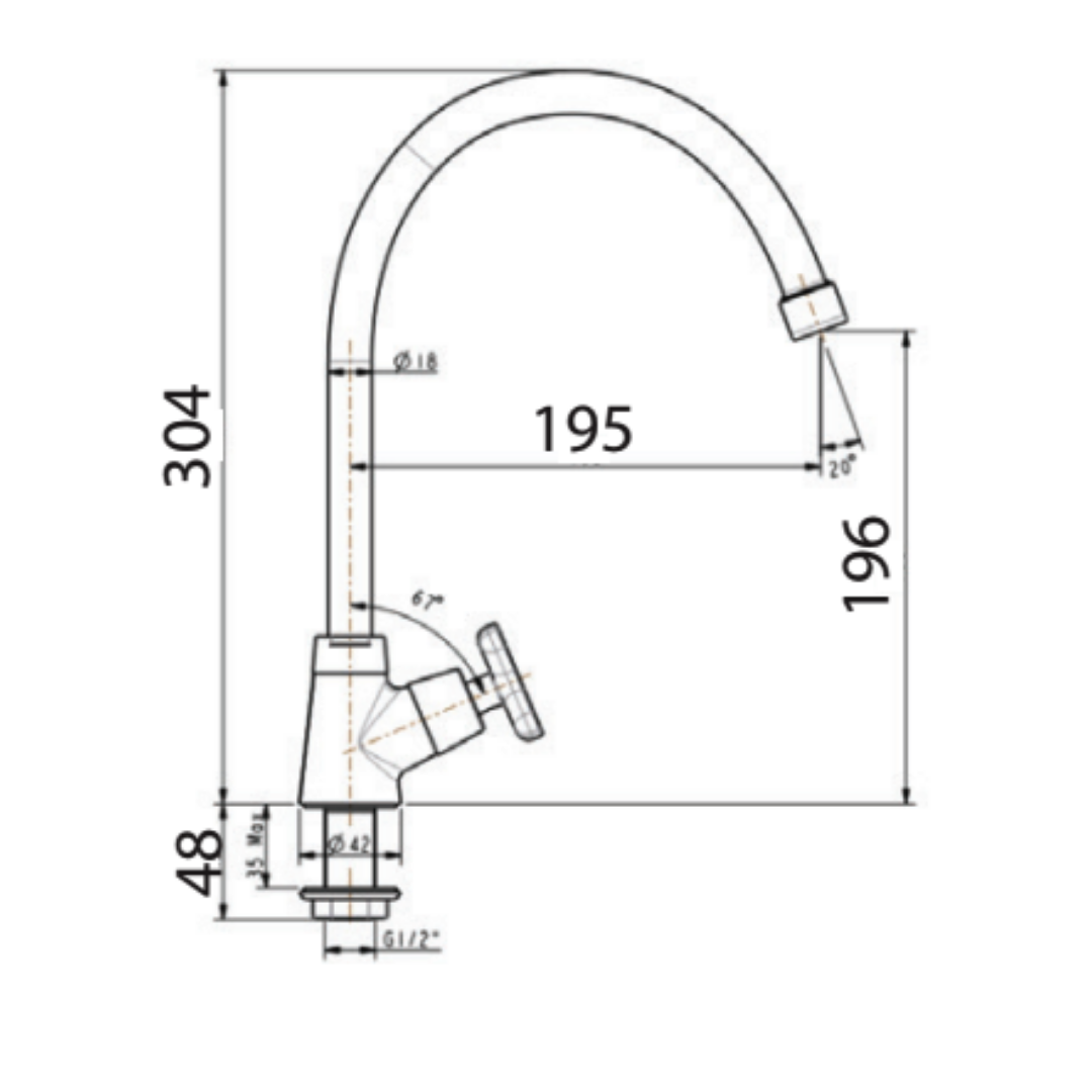 Vòi Rửa Bát Lạnh American Standard WF-T706