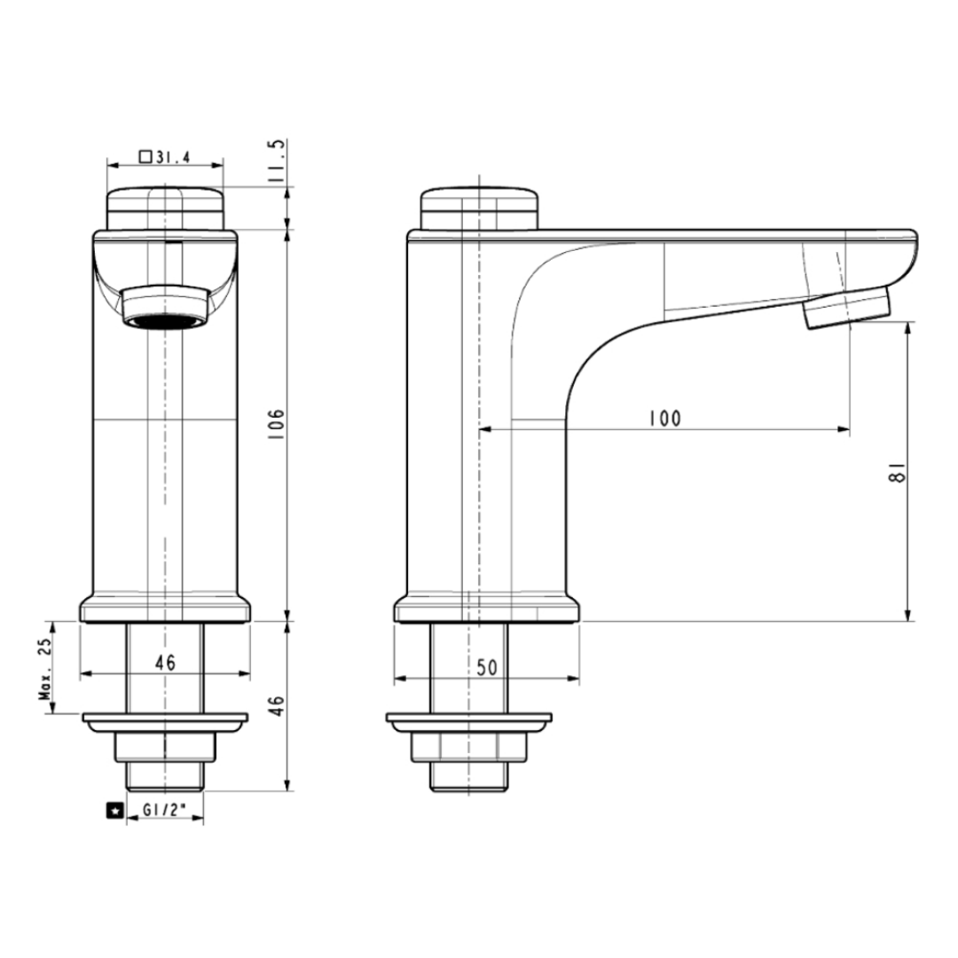 Vòi Lavabo Lạnh American Standard WF-T823W Màu Trắng