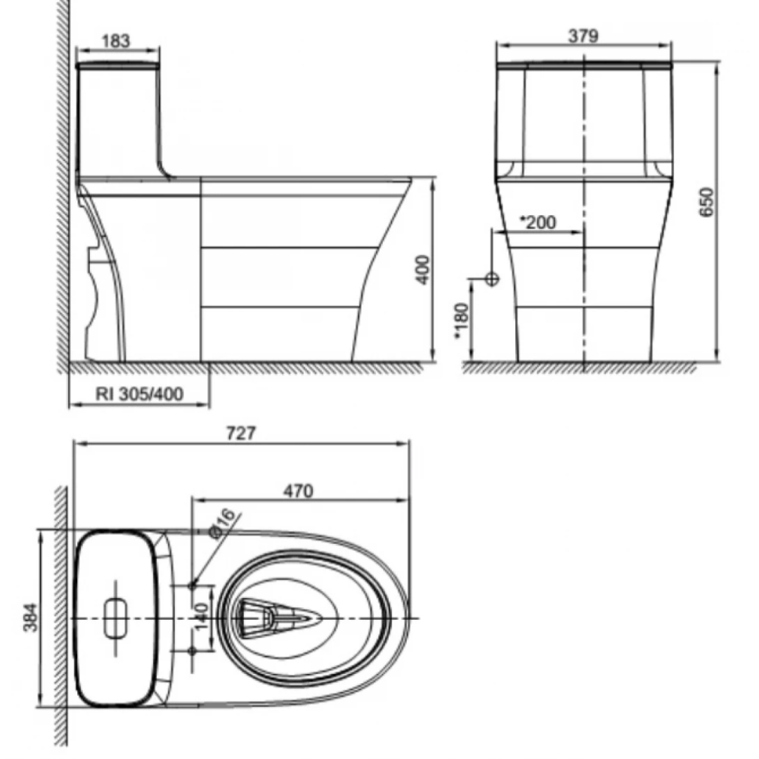 Bồn Cầu 01 Khối American Standard WP-1880N