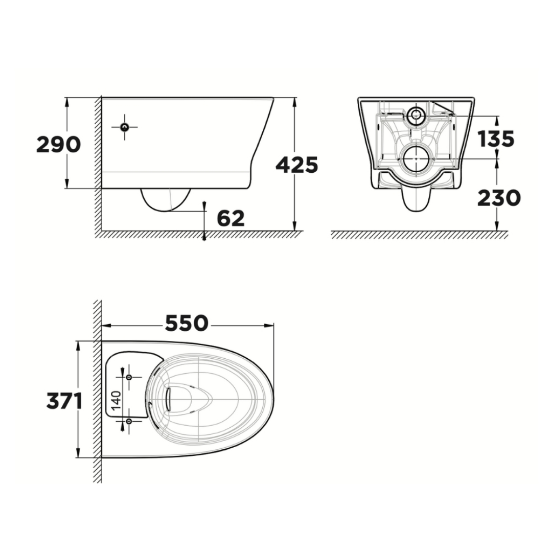 Bồn Cầu Treo Tường American Standard WP-2265 Nắp Êm