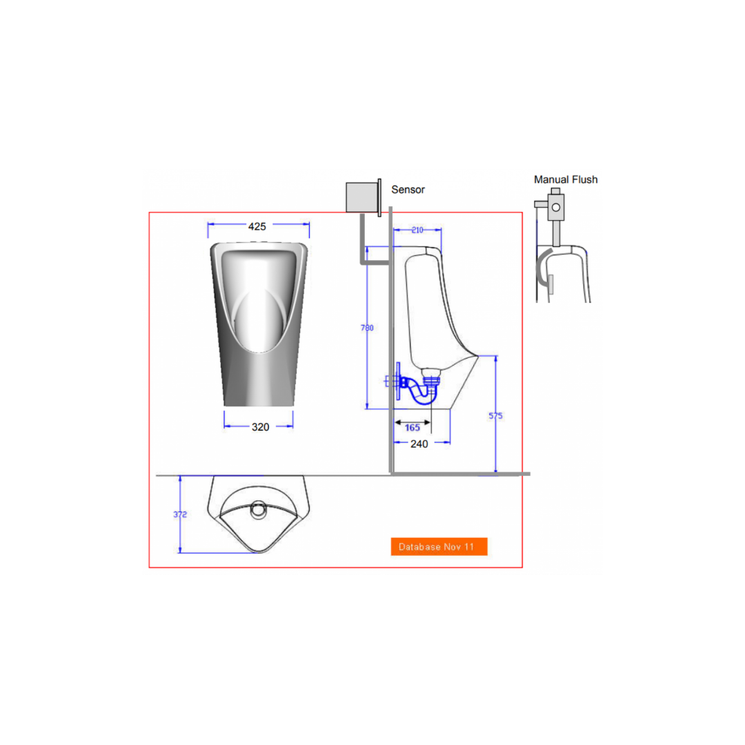 Bồn Tiểu Nam American Standard WP-6509B Treo Tường Cấp Âm