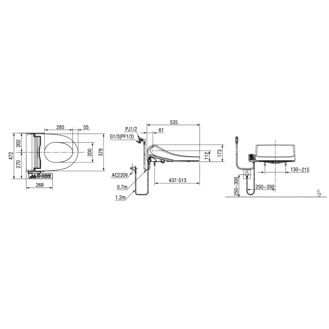 Nắp Rửa Bồn Cầu Thông Minh American Standard Slim WP-7SL1 (WP7SL1)