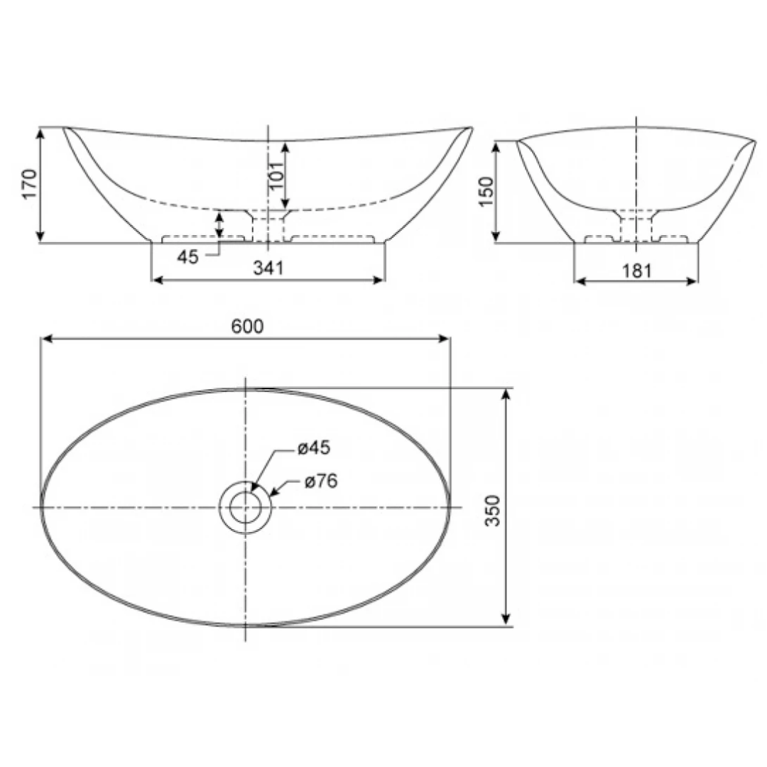 Chậu Lavabo Đặt Bàn American Standard WP-F608 Oval