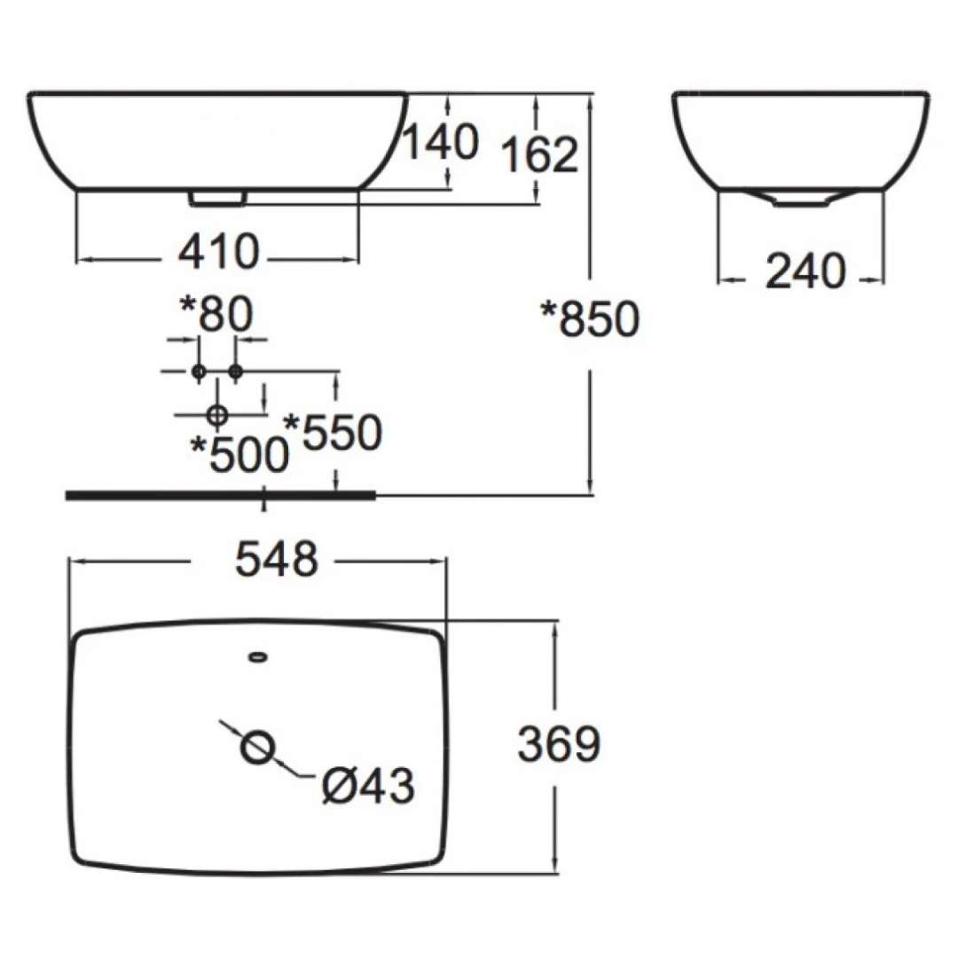 Chậu Lavabo Đặt Bàn American Standard WP-F650