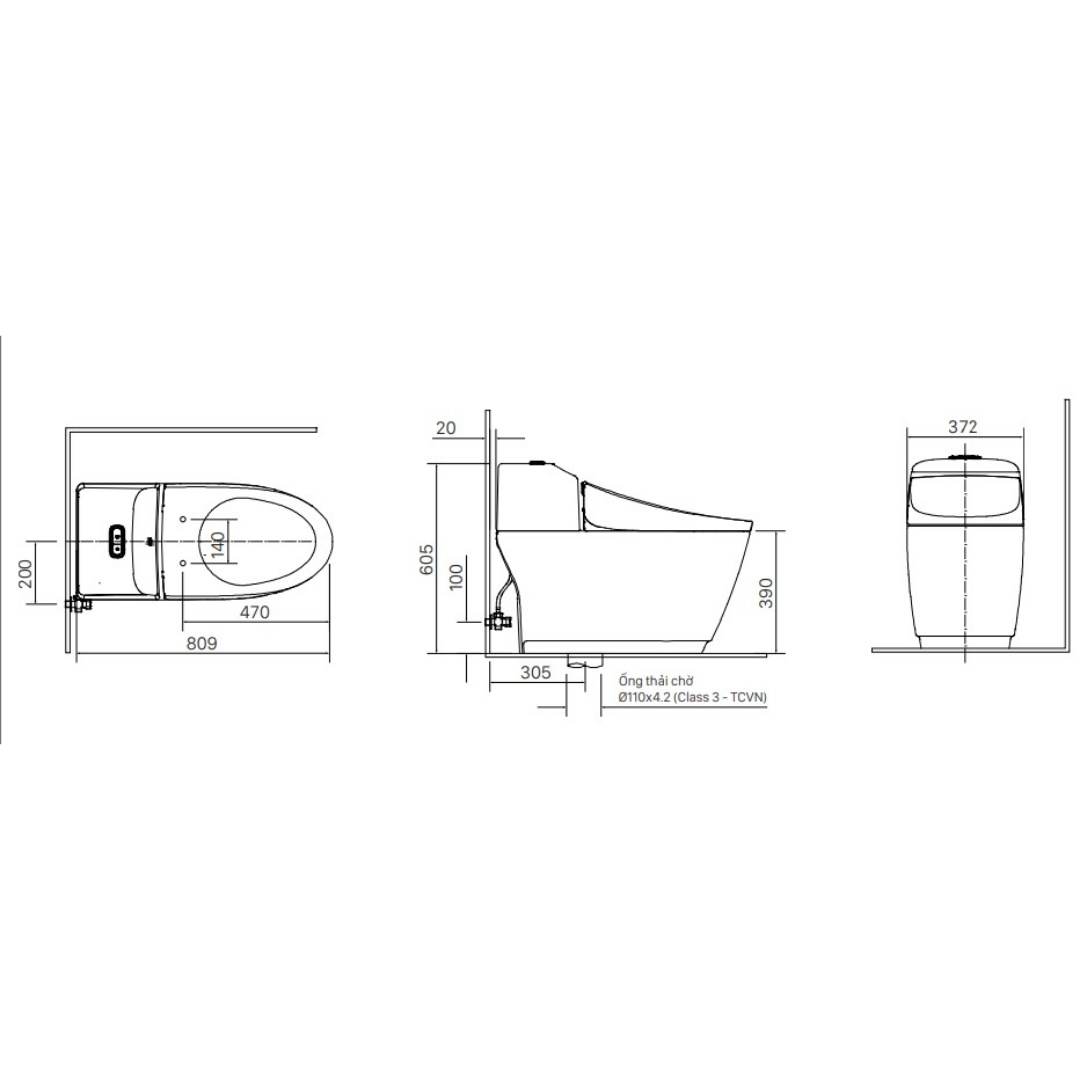 Bồn Cầu Nắp Điện Tử INAX AC-1032/CW-H18VN