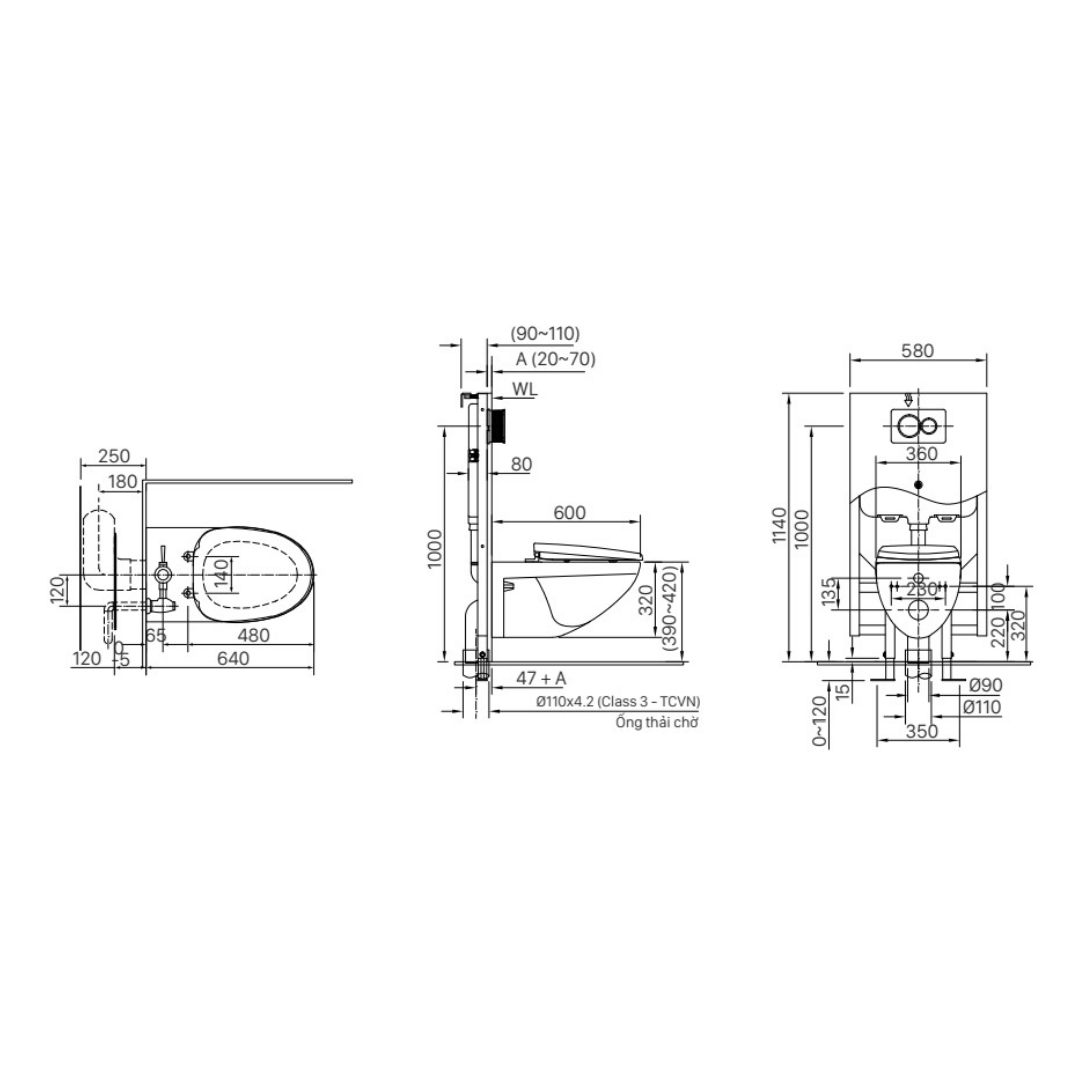 Bồn Cầu Nắp Điện Tử INAX AC-22P/CW-KB22AVN