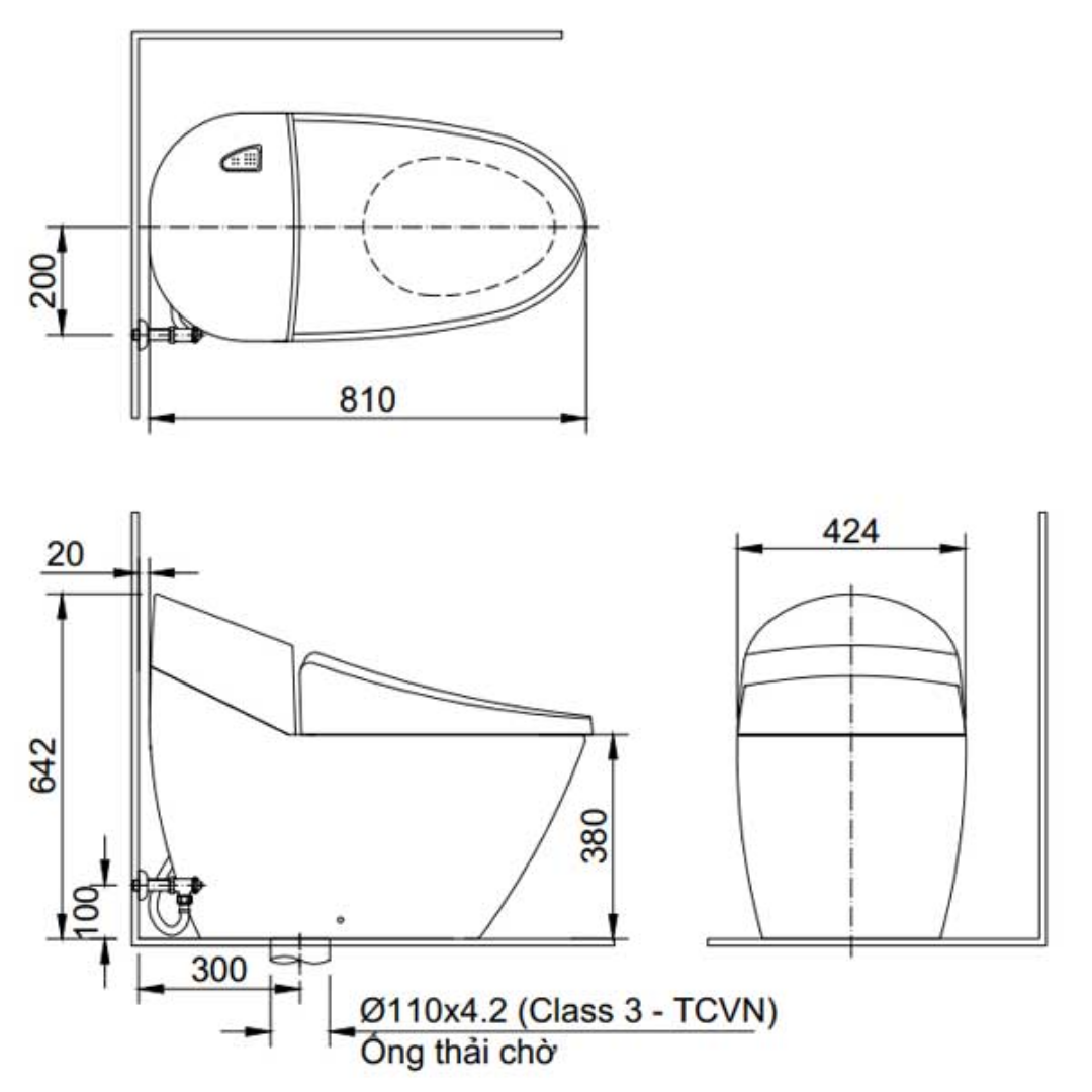 Bồn Cầu Nắp Điện Tử INAX AC-2700/CW-H17VN