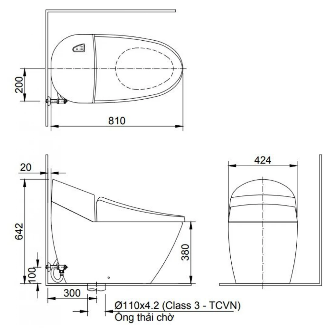 Bồn Cầu Nắp Điện Tử INAX AC-2700/CW-H18VN