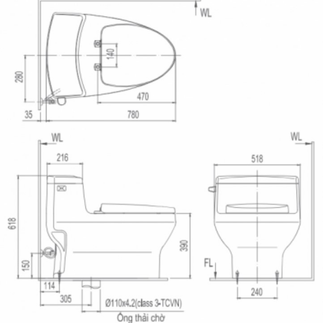 Bồn Cầu Nắp Điện Tử INAX AC-4005/CW-H17VN