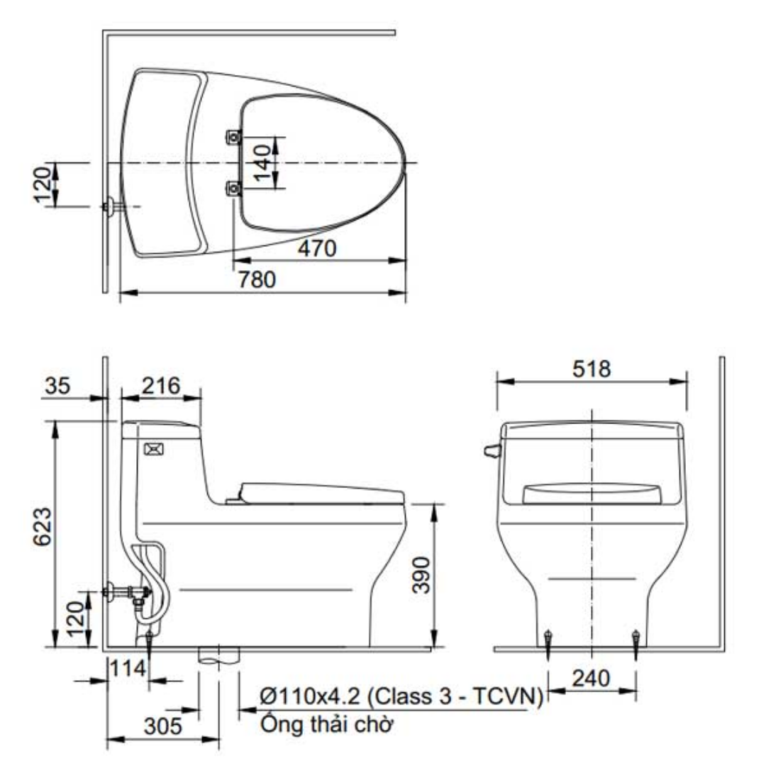Bồn Cầu Nắp Điện Tử INAX AC-4005/CW-H18VN
