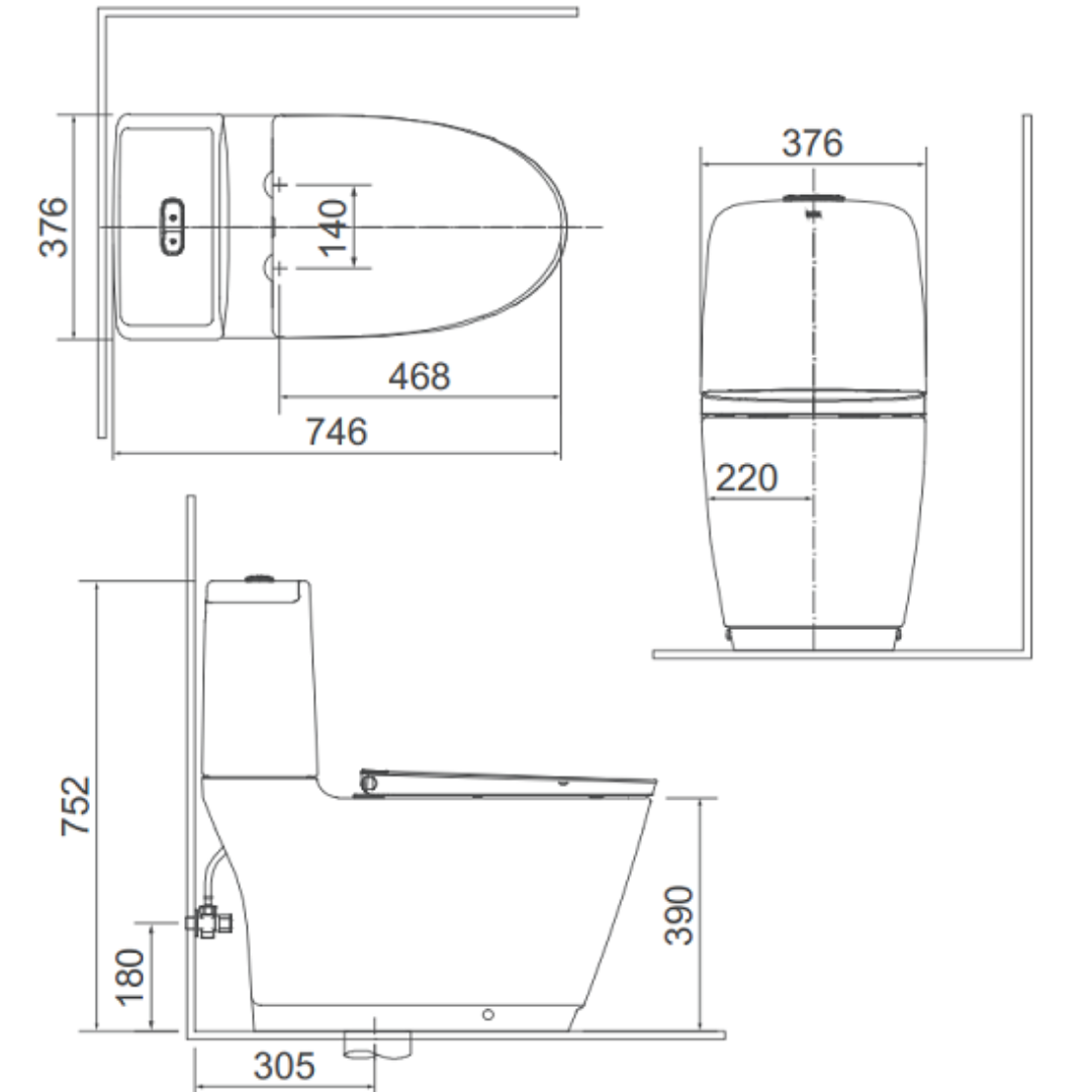 Bồn Cầu Nắp Điện Tử INAX AC-832/CW-H17VN