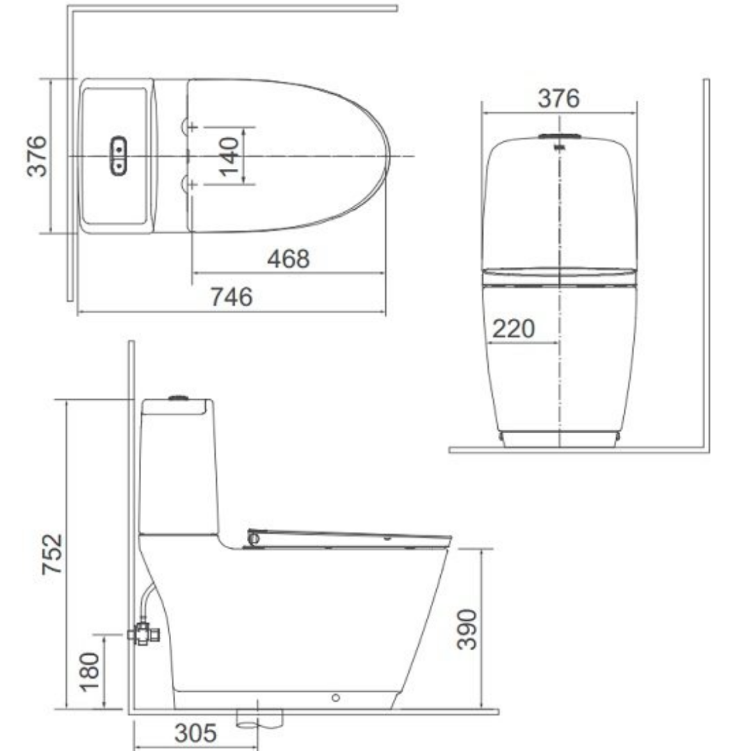 Bồn Cầu Nắp Điện Tử INAX AC-832/CW-H20VN