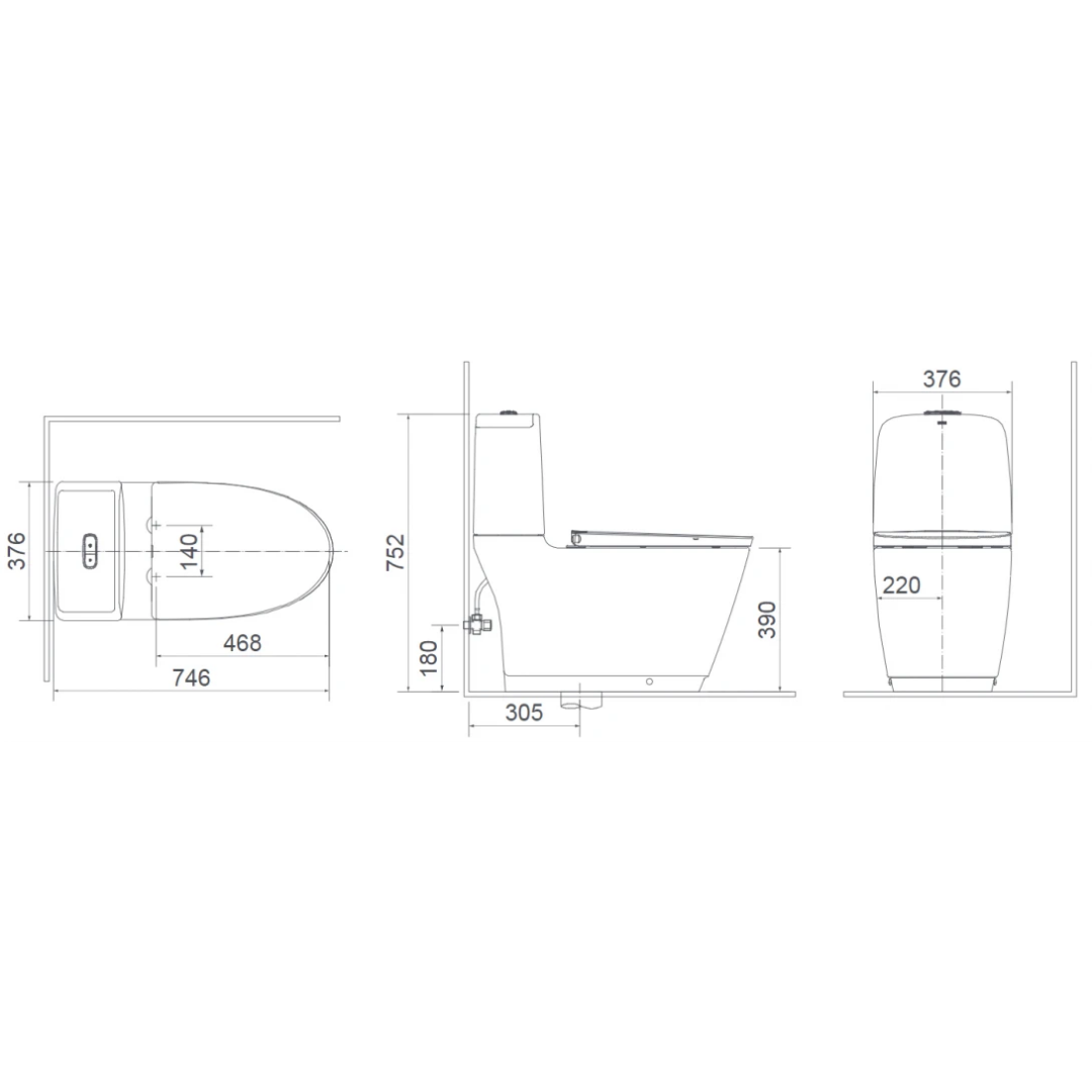 Bồn Cầu 2 Khối INAX AC-832VN Aqua Ceramic