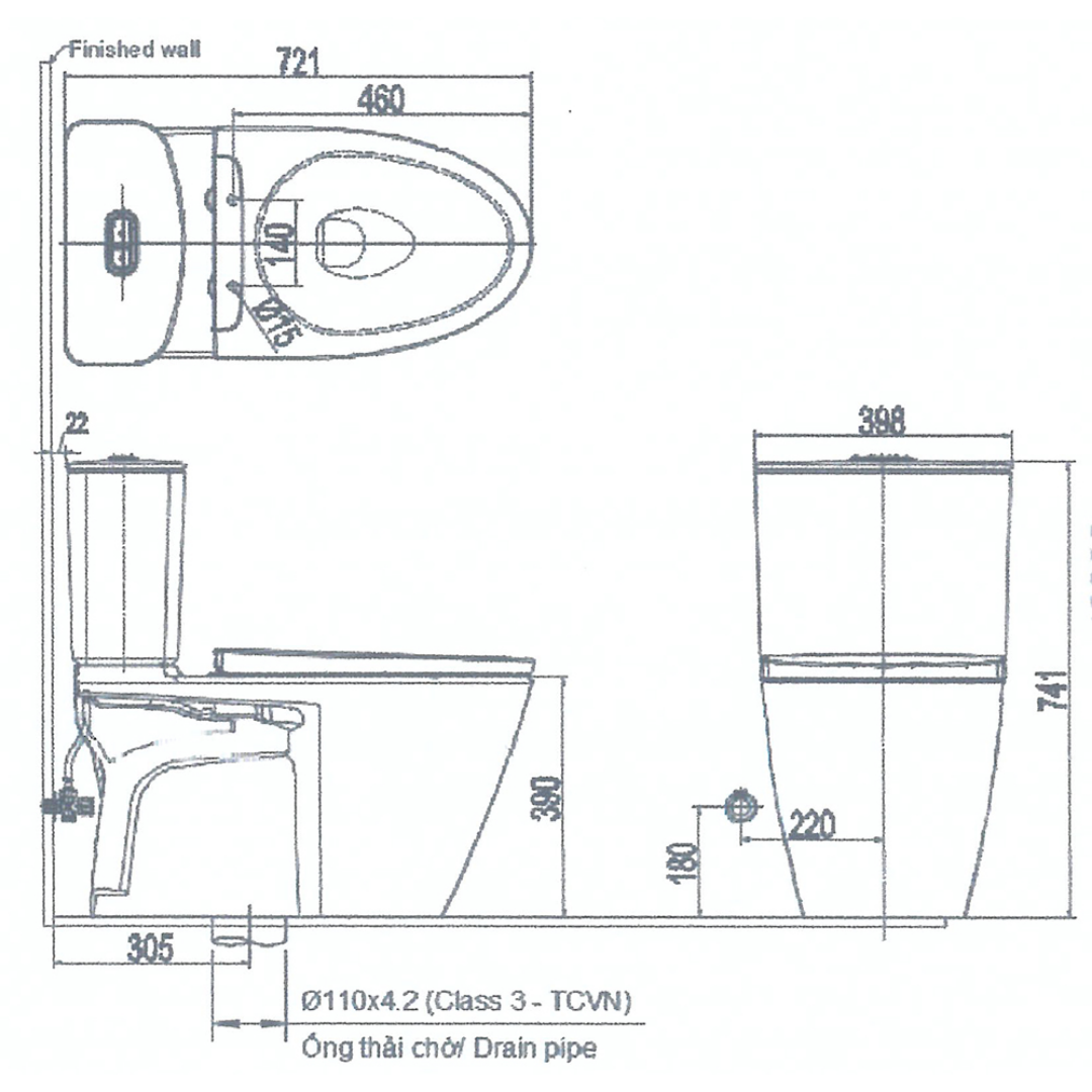 Bồn Cầu Nắp Điện Tử INAX ACT-602/CW-H17VN Cảm Ứng