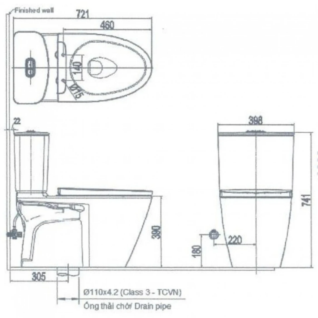 Bồn Cầu Nắp Điện Tử INAX ACT-602/CW-H20VN Cảm Ứng